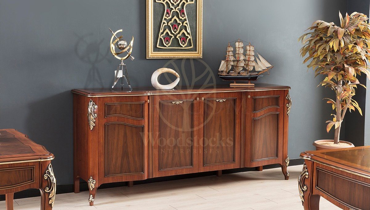 Royal Mazhar Hand Carved Teak Office Table, Saharanpur, view 3