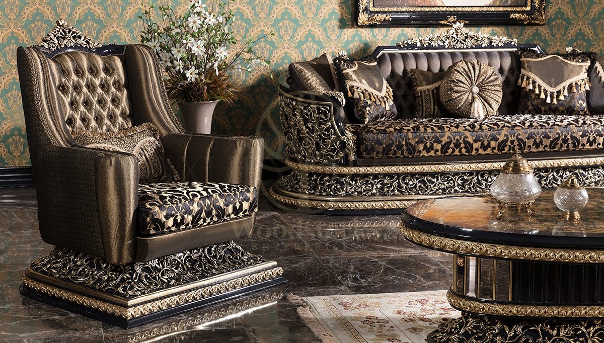 Royal Hercai Hand Carved Teak Sofa Set, Saharanpur, view 2