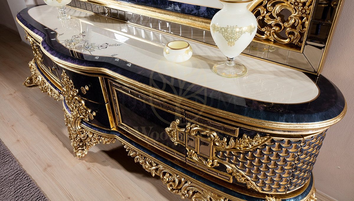 Royal Dubai Hand Carved Teak Dining Table Set II, Saharanpur, view 9