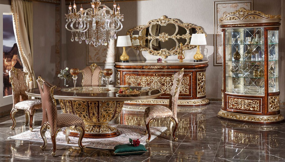 Royal Harzemsah Bronze Hand Carved Teak Dining Table Set, Saharanpur, Dining Table