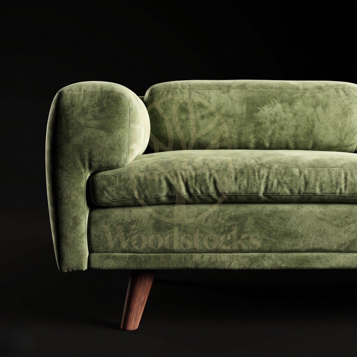 Luxury Teak Bloomsbury Mid Century Modern Diplomat Sofa, Saharanpur, view 3