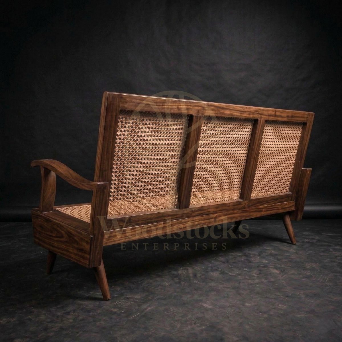 Luxury Teak Matunga Art Deco Cane Lounge Sofa, Saharanpur, view 5
