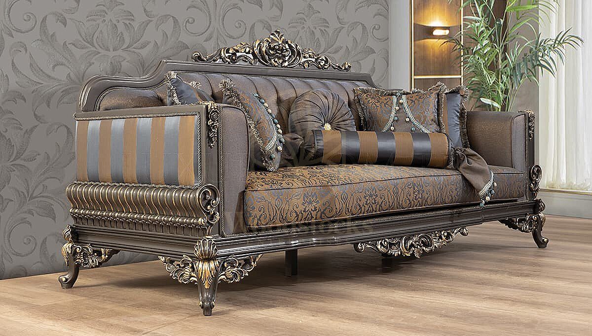 Luxury Melora Grey Handcrafted Teak Sofa Set, Saharanpur, view 4