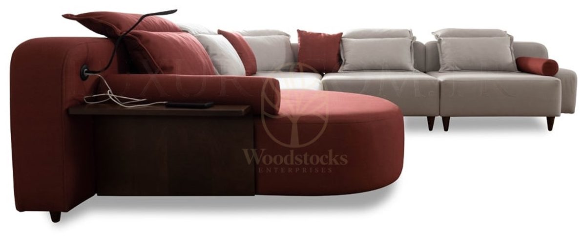 Luxury Fidelya Handcrafted Teak L-Shape Sofa, Saharanpur, view 7