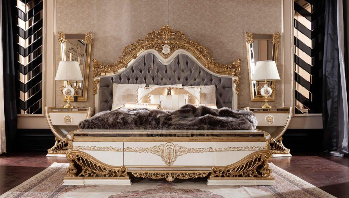 Royal Hamidiye Cream Hand Carved Teak King Size Bed, Saharanpur, view 9
