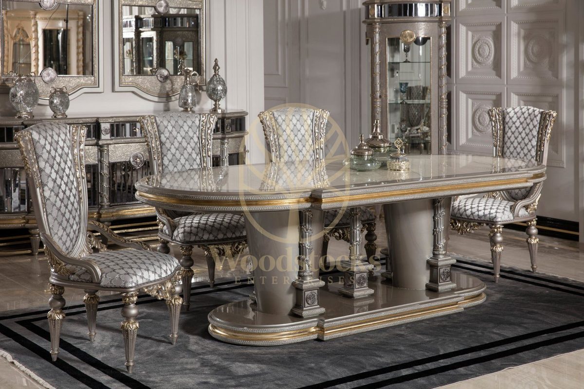 Teak Nora Silver Grey Dining Set, view 4