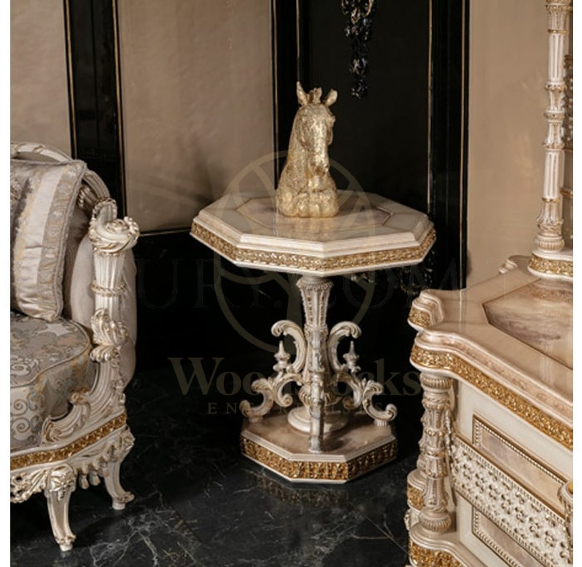 Royal Defne Hand Carved Teak Sofa Set, Saharanpur, view 9