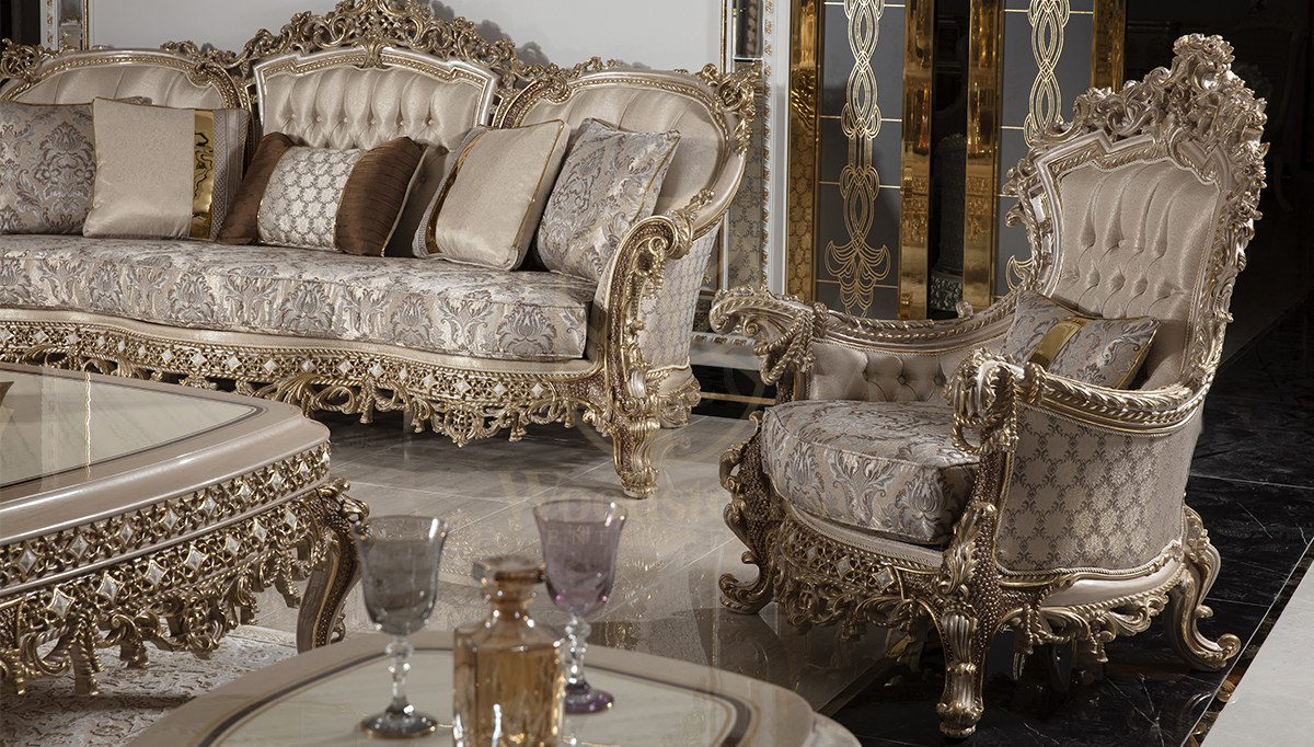 Royal Hisar White Hand Carved Teak Sofa Set, Saharanpur, view 3