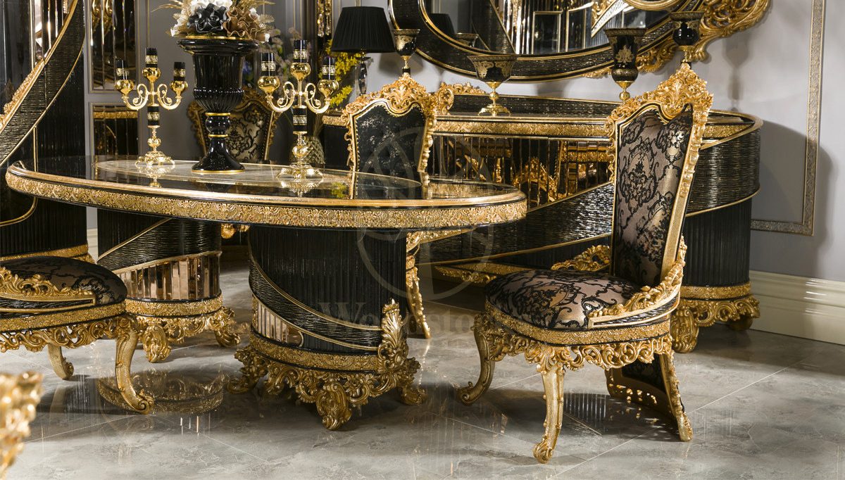 Royal Grande Hand Carved Teak Dining Table Set, Saharanpur, view 2