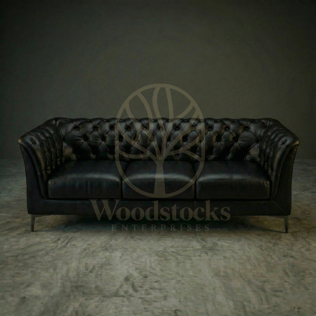 Luxury Teak St. James’s Club Modernist Chesterfield Sofa Set, Saharanpur, view 3