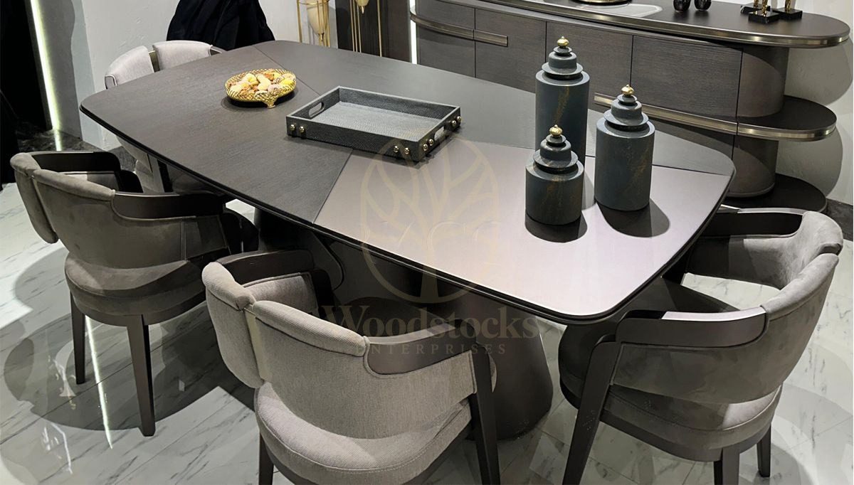 Luxury Porter Handcrafted Teak Dining Table Set, Saharanpur, view 7