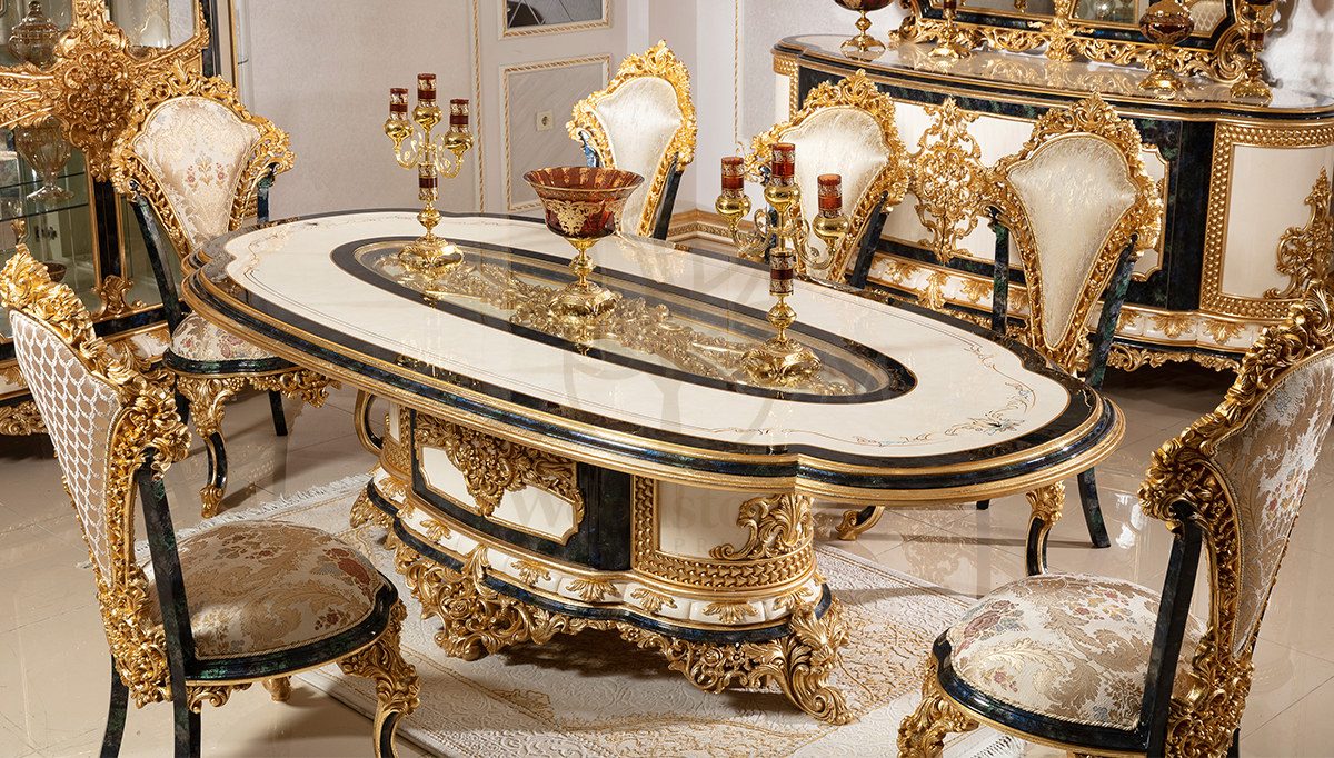 Royal Luxe Hand Carved Teak Dining Table Set, Saharanpur, view 8
