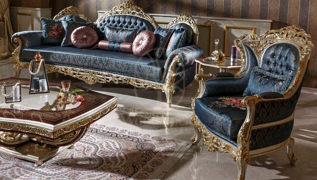 Royal Sultanahmet Hand Carved Teak Sofa Set, Saharanpur, view 2
