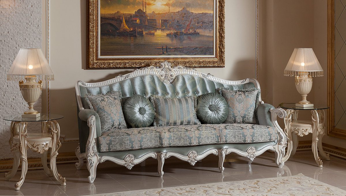 Royal Kayihan Blue Hand Carved Teak Sofa Set, Saharanpur, view 7
