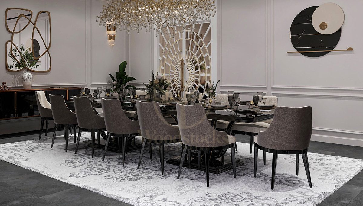 Luxury Toulse Handcrafted Teak Dining Table Set, Saharanpur, view 2
