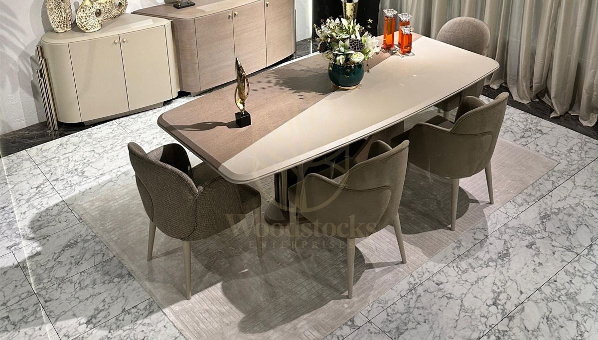 Luxury Aldina Handcrafted Teak Dining Table Set, Saharanpur, view 2