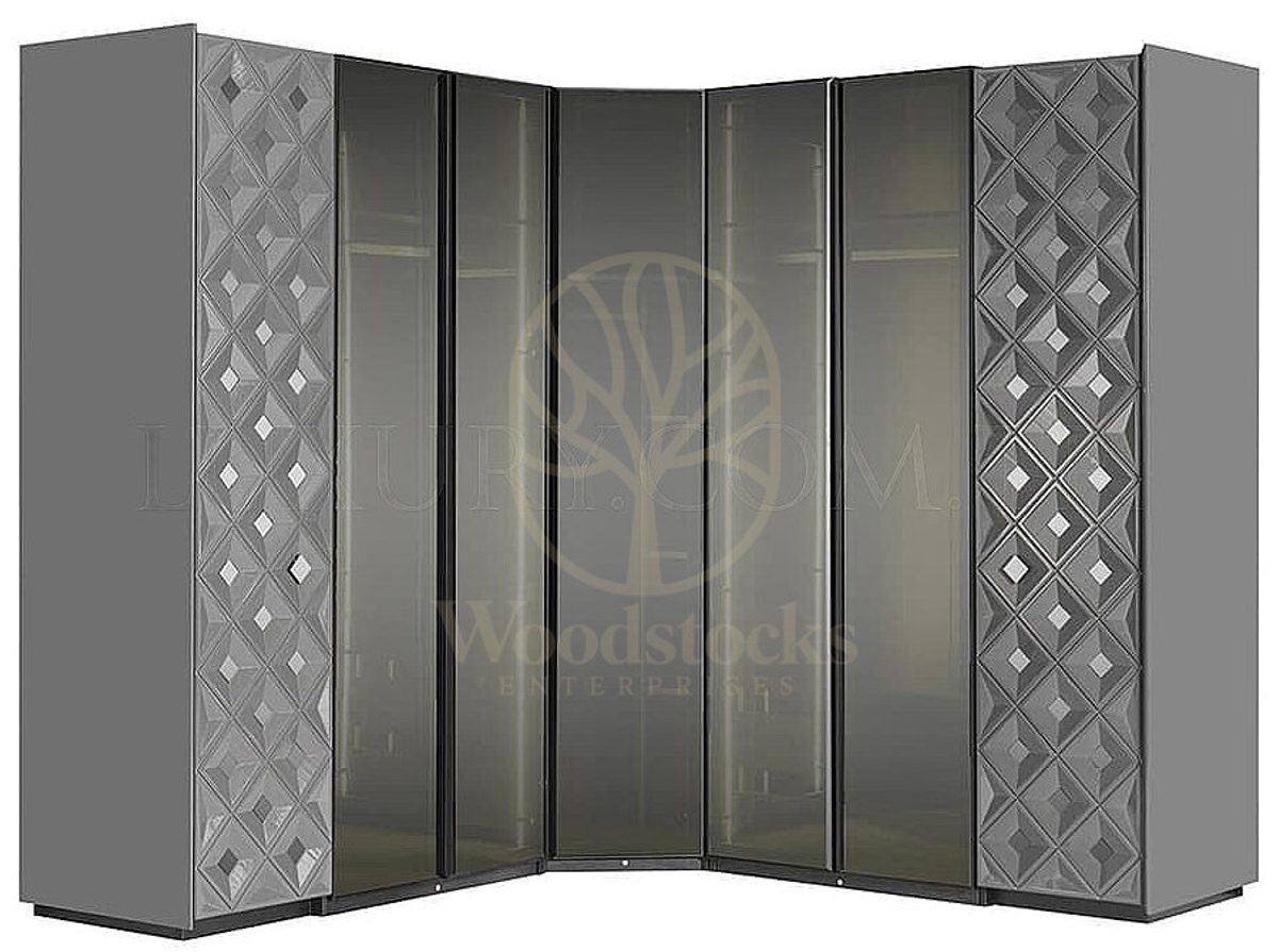 Luxury Linora Handcrafted Teak Walk-in Wardrobe, Saharanpur, alternate view