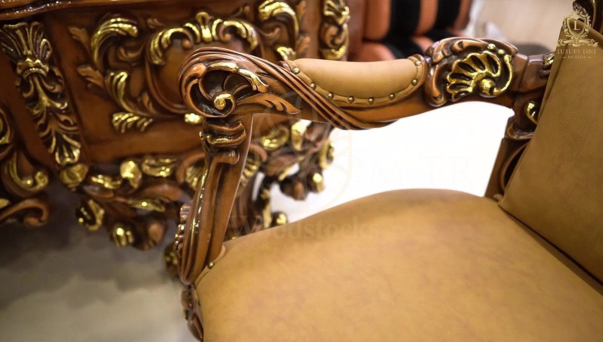 Royal Saltanat Hand Carved Teak Office Table, Saharanpur, view 5