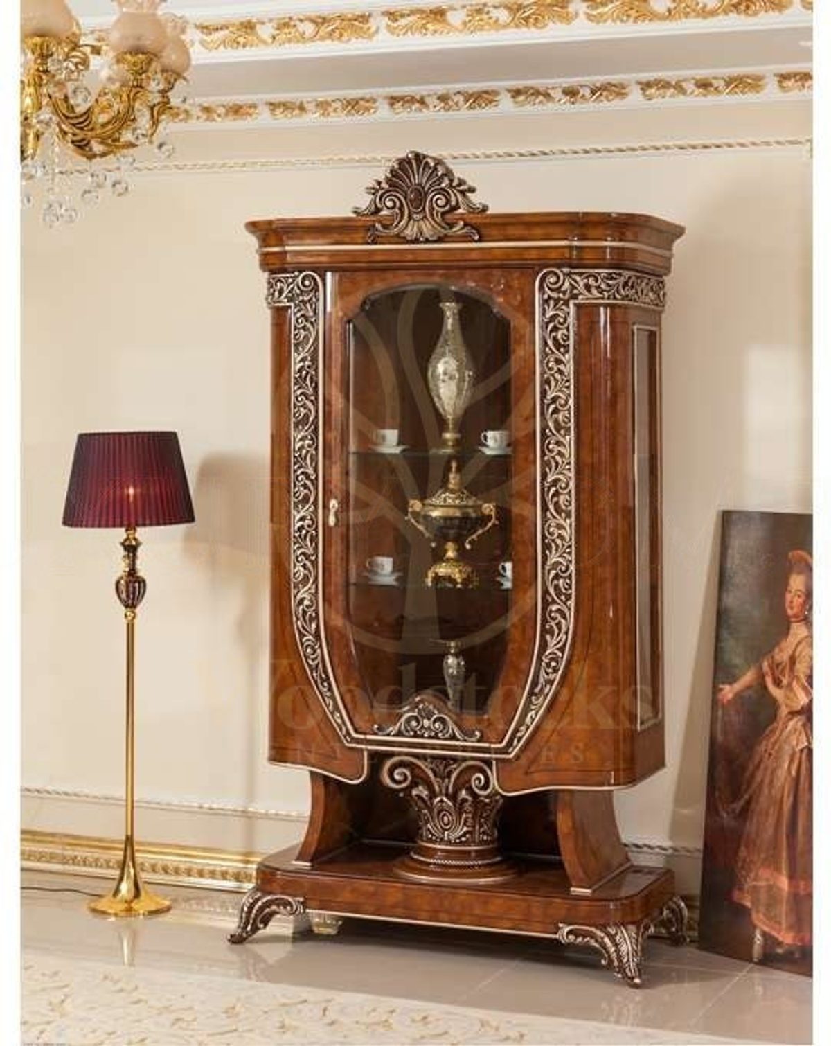 Royal Safir Hand Carved Teak TV Cabinet, Saharanpur, view 4