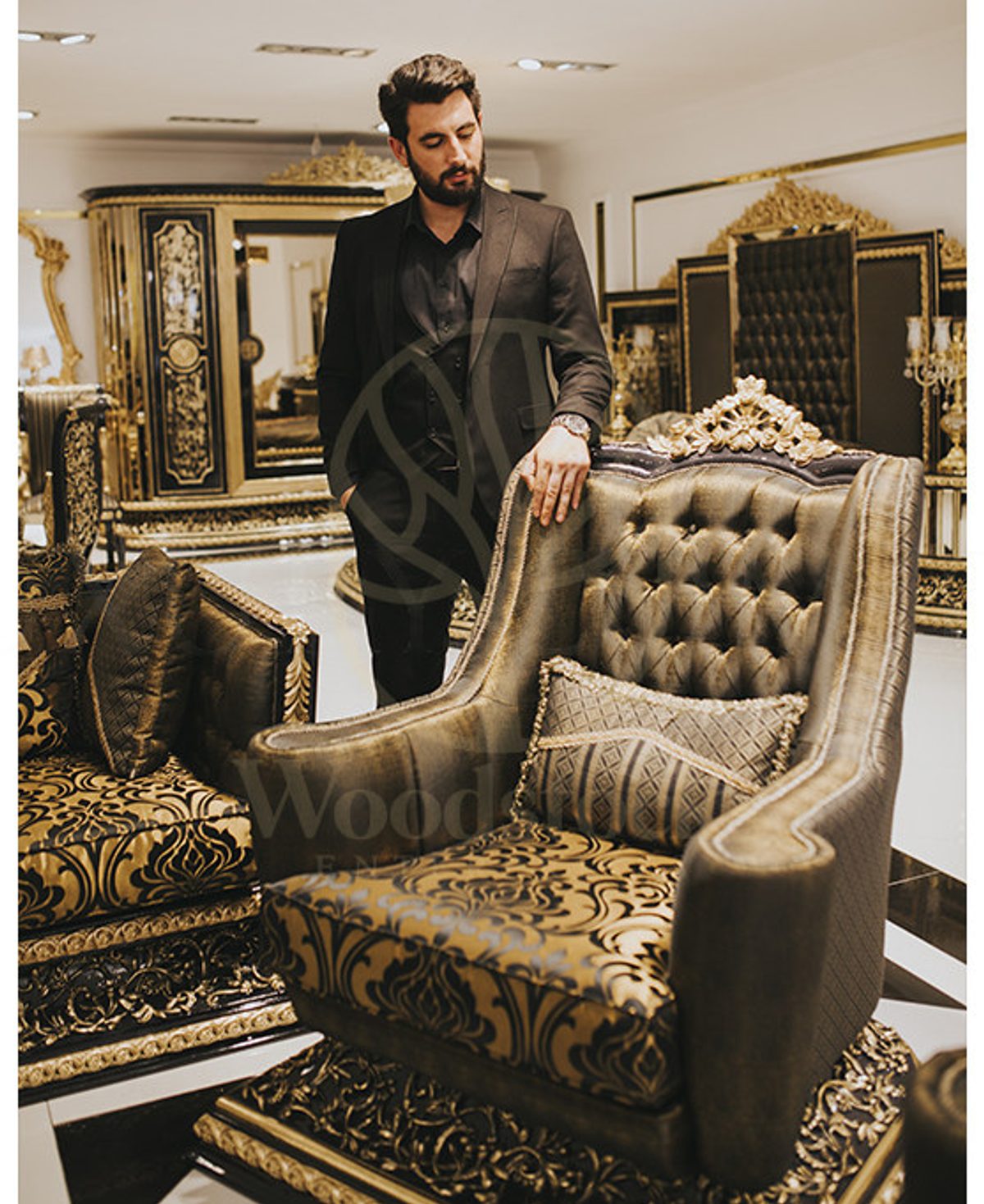Royal Hercai Hand Carved Teak Sofa Set, Saharanpur, view 10