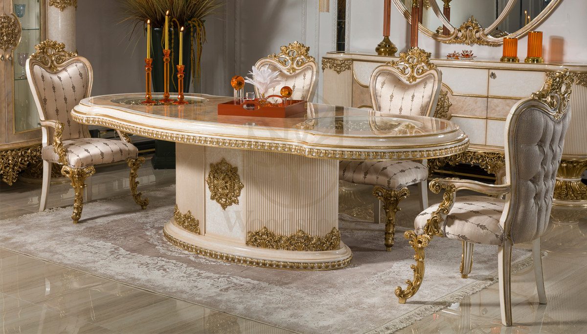 Royal Neova Hand Carved Teak Dining Table Set, Saharanpur, view 8