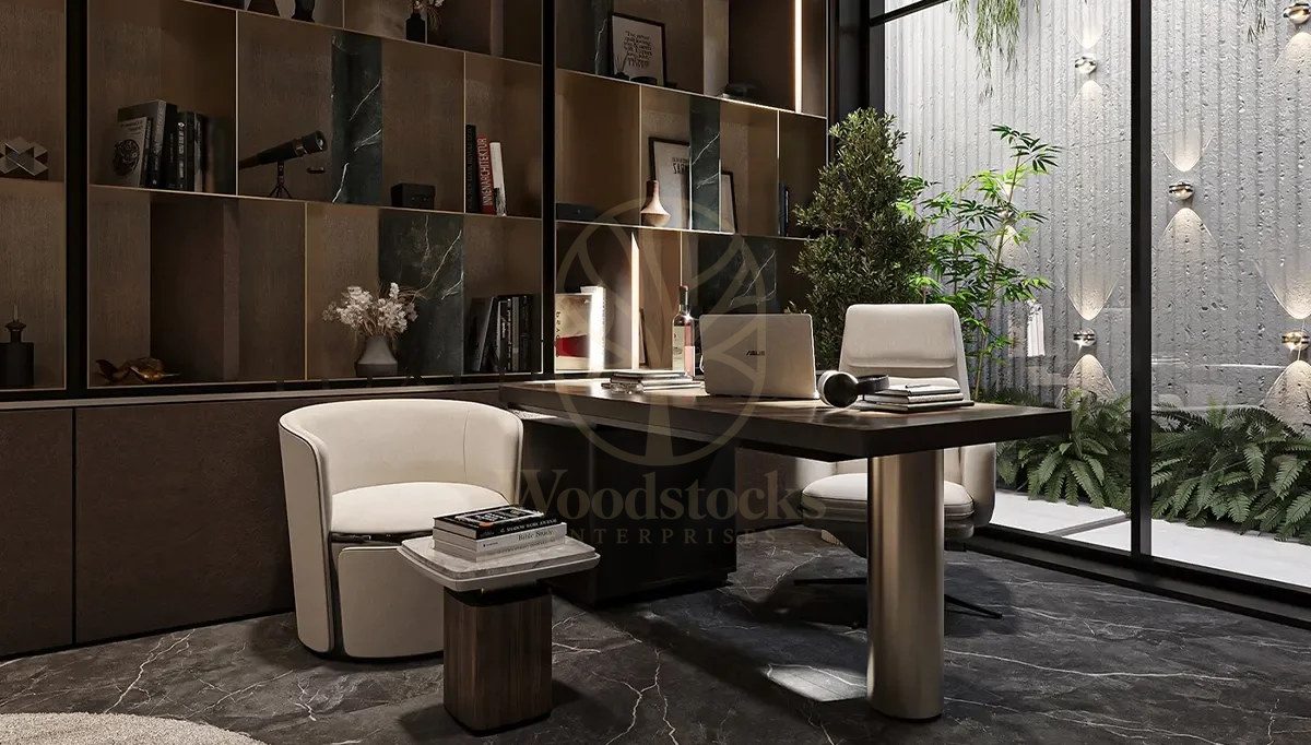 Luxury Kanyon Handcrafted Teak Office Table, Saharanpur, view 4