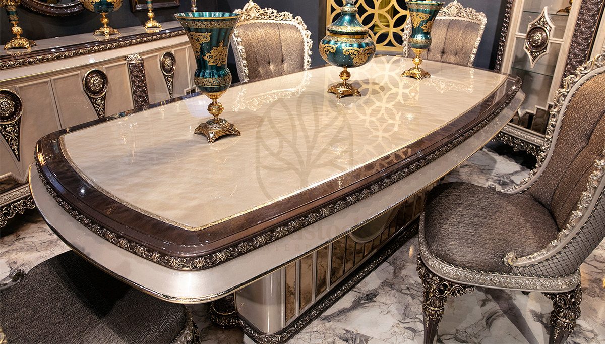 Royal Bolonya Hand Carved Teak Dining Table Set, Saharanpur, view 4