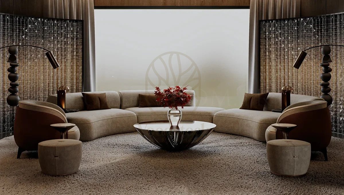 Luxury Valse Round Handcrafted Teak Sofa Set, Saharanpur, Sofa Set