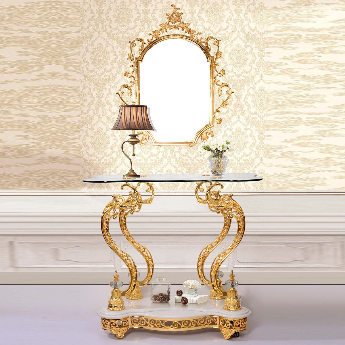 WSE High Quality Teak Wood Royal Console Table III, Console Table