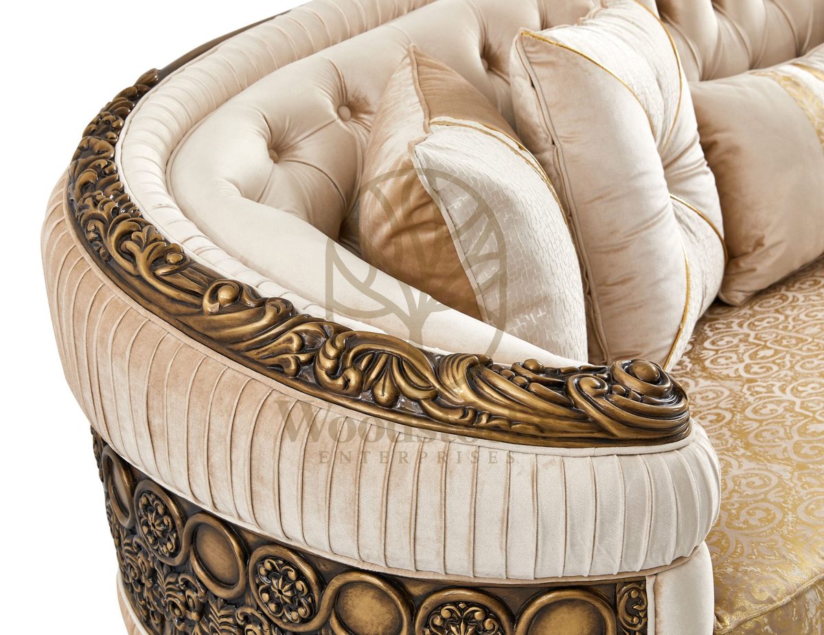 Teak Royal Italian Luxury Sofa Set, view 6