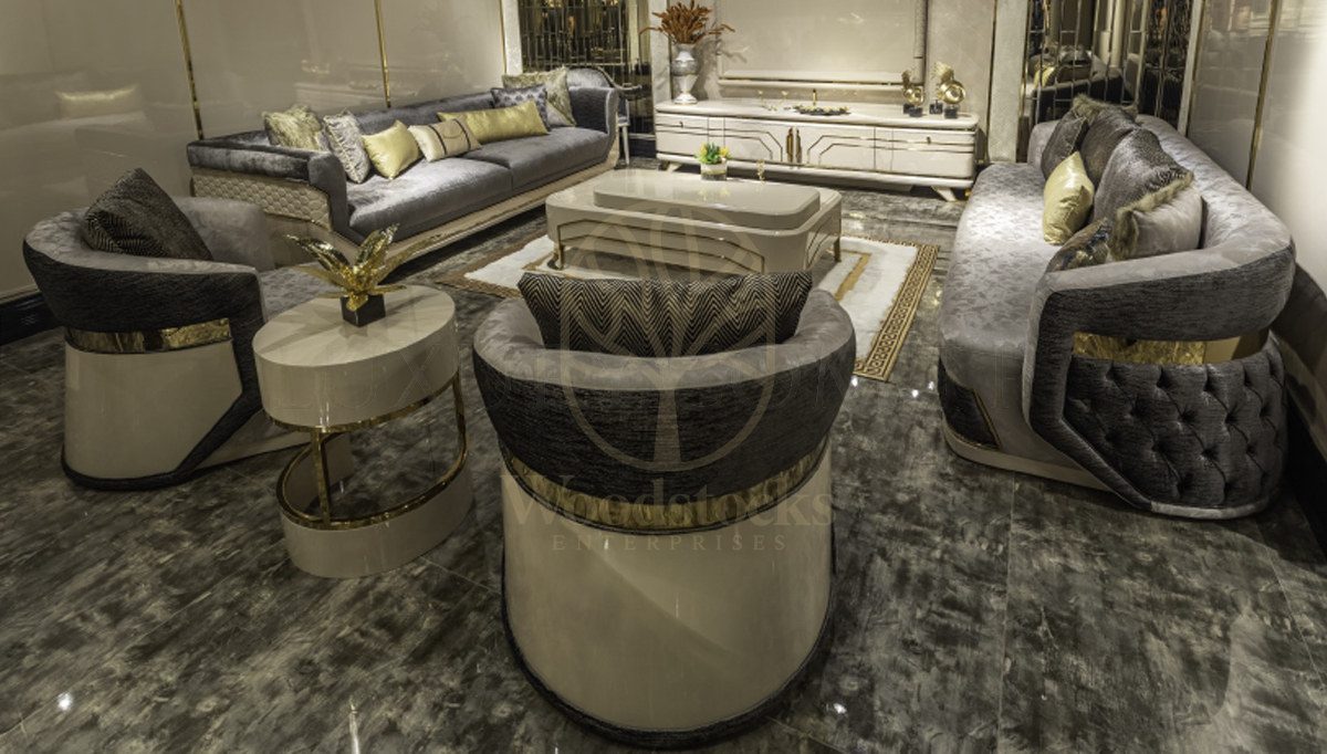 Luxury Lugano Handcrafted Teak Sofa Set, Saharanpur, Sofa Set