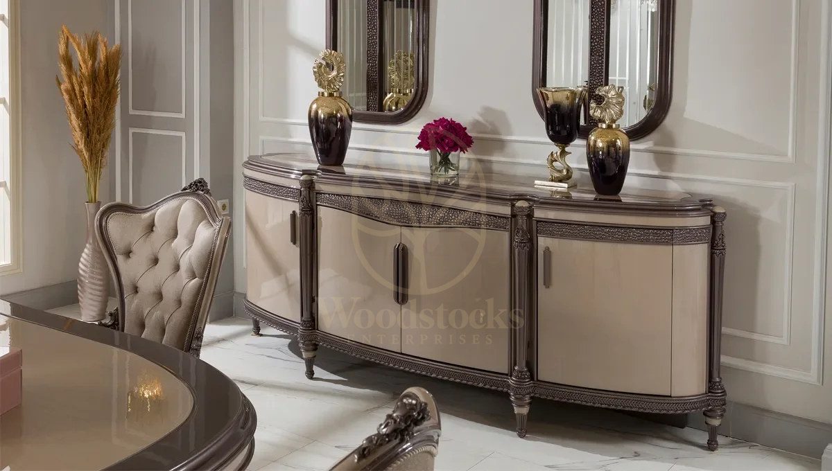 Royal Cassani Hand Carved Teak Dining Table Set, Saharanpur, view 7