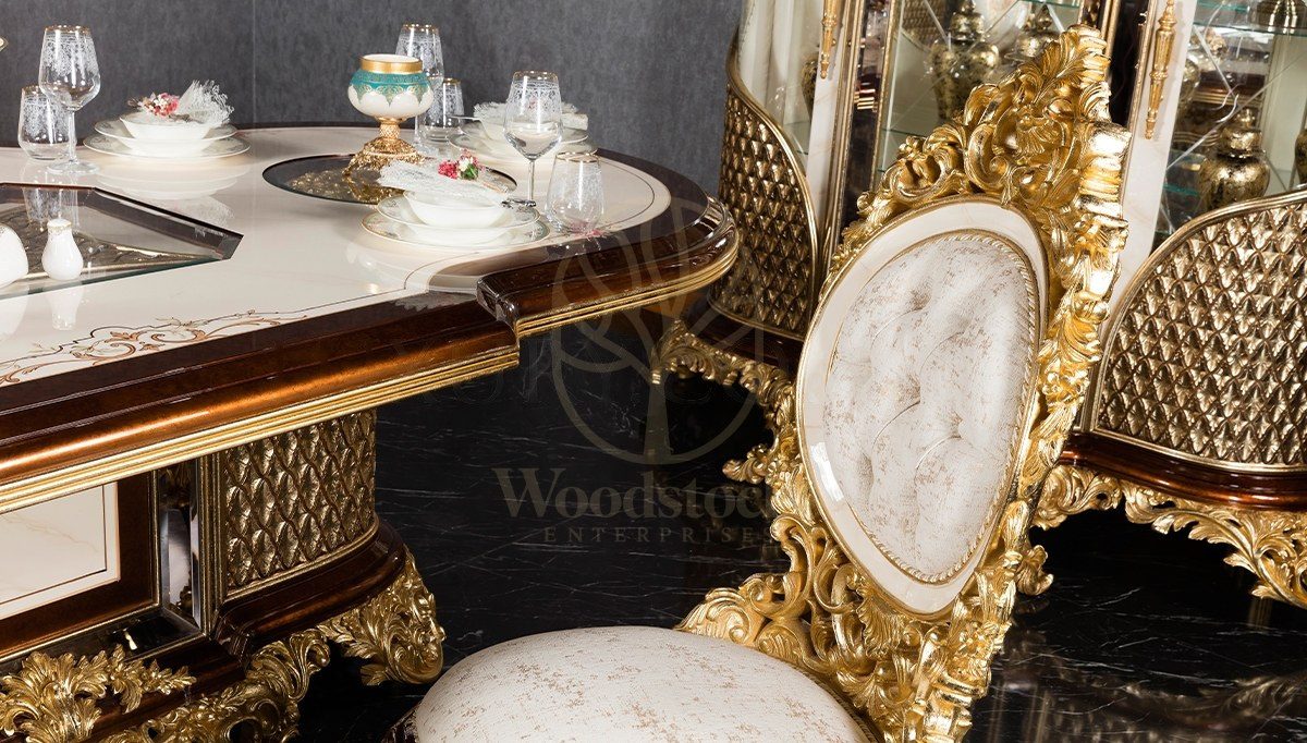 Royal Hazar Hand Carved Teak Dining Table Set, Saharanpur, view 4