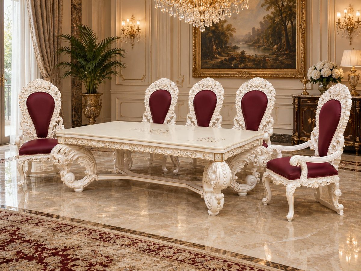 Maharaja Luxury Hand-Carved Teak Dining Table IV, Dining Table