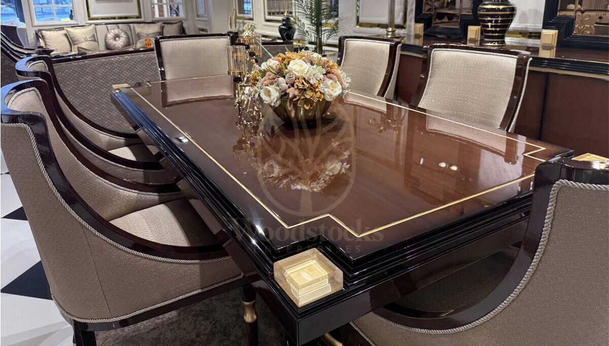 Royal Mansion Hand Carved Teak Dining Table Set, Saharanpur, view 3