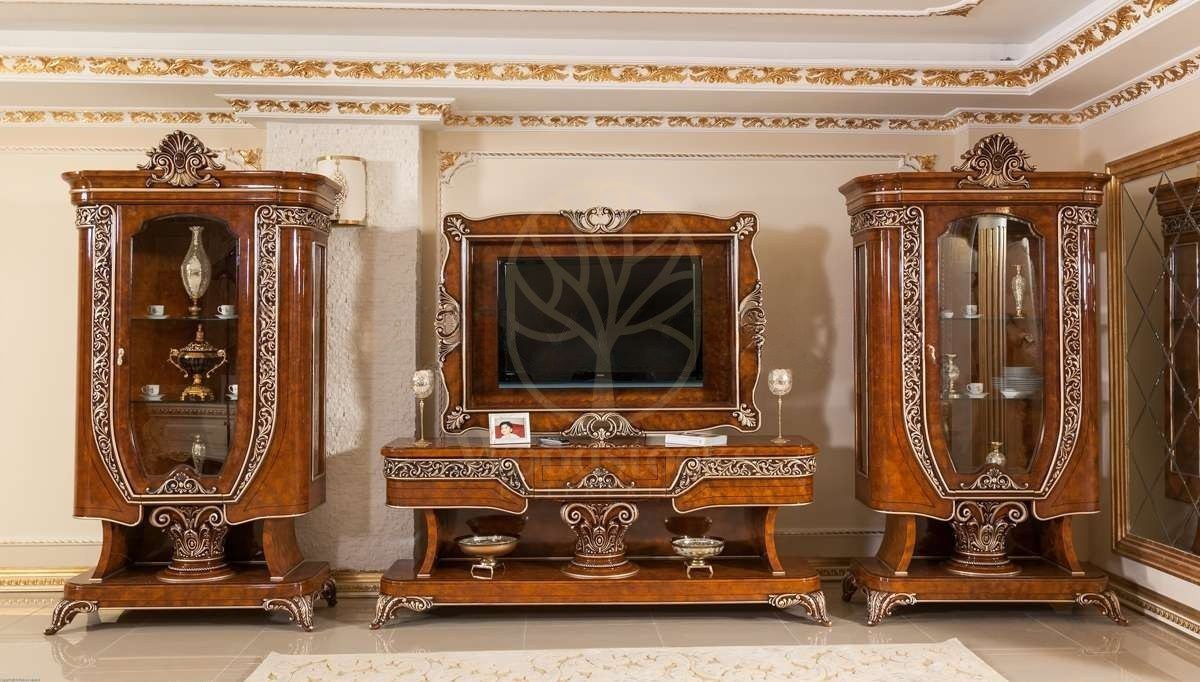 Royal Safir Hand Carved Teak TV Cabinet, Saharanpur, TV Cabinet