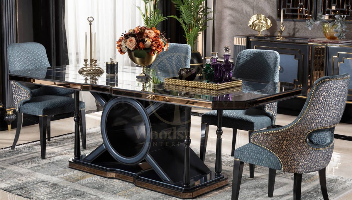 Luxury Hereford Handcrafted Teak Dining Table Set, Saharanpur, view 2
