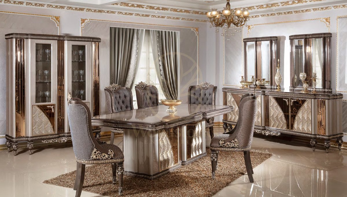 Royal Vanesa Hand Carved Teak Dining Table Set, Saharanpur, Dining Table