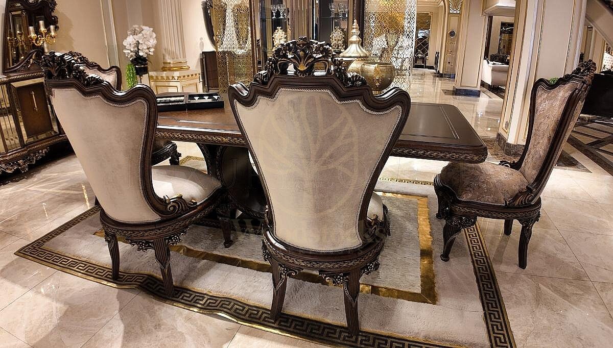 Royal Luxera Hand Carved Teak Dining Table Set, Saharanpur, view 2