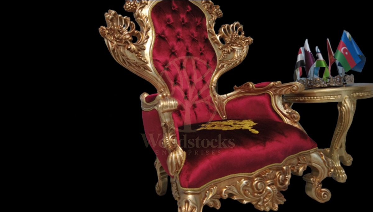 Royal Toledo Hand Carved Teak Armchair, Saharanpur, view 5