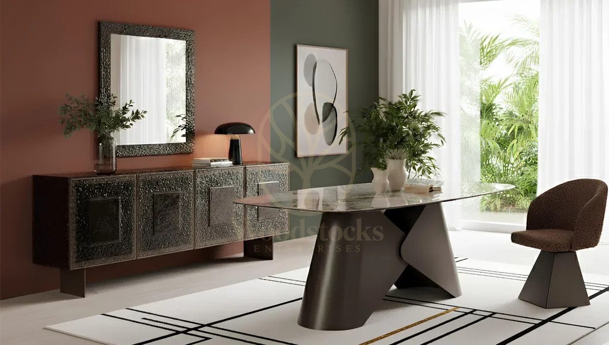 Luxury Padova Handcrafted Teak Dining Table Set, Saharanpur, Dining Table