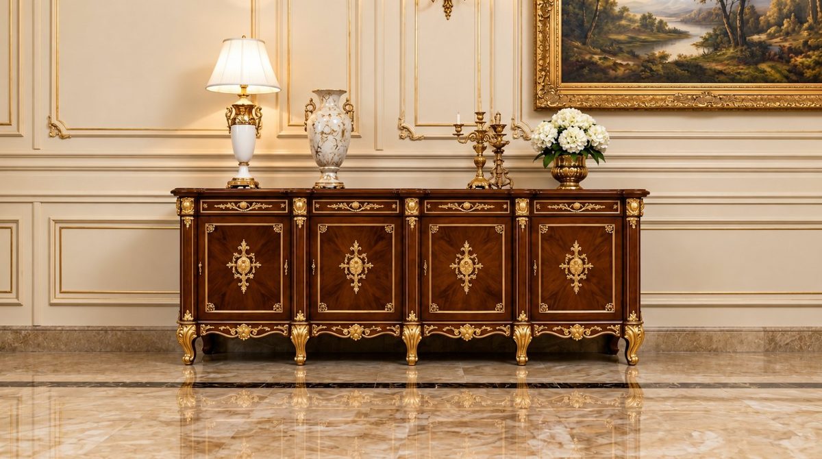 Maharaja Luxury Hand-Carved Teak TV Cabinet, Sideboard