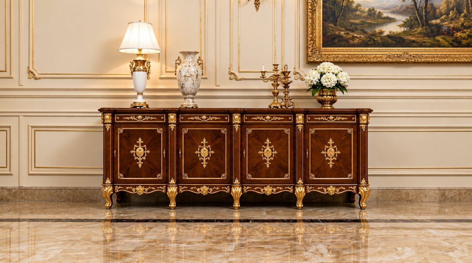 Maharaja Luxury Hand-Carved Teak TV Cabinet, hand-carved to order at the Woodstocks workshop in Saharanpur