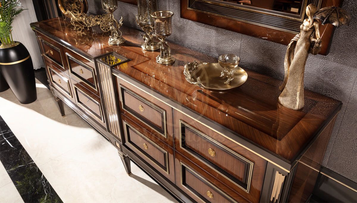 Royal Caserta Bronze Hand Carved Teak Dining Table Set, Saharanpur, view 10
