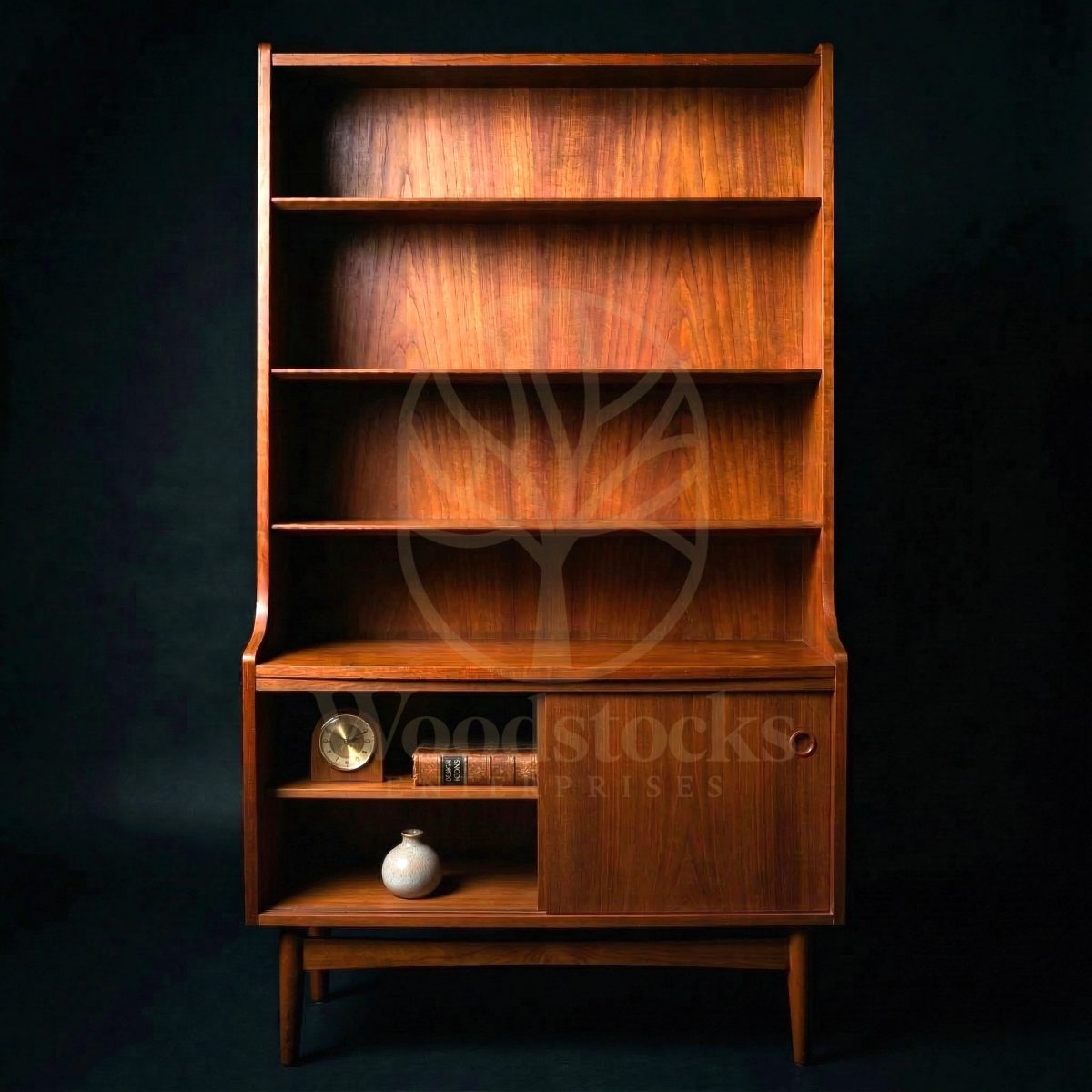 Luxury Teak Aarhus Danish Modern Bookcase, Saharanpur, view 4