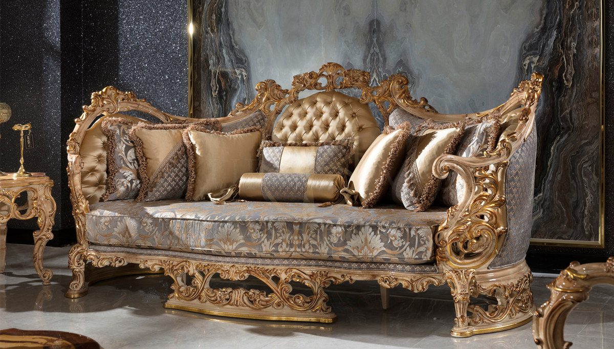Royal Firuze Hand Carved Teak Sofa Set, Saharanpur, view 5