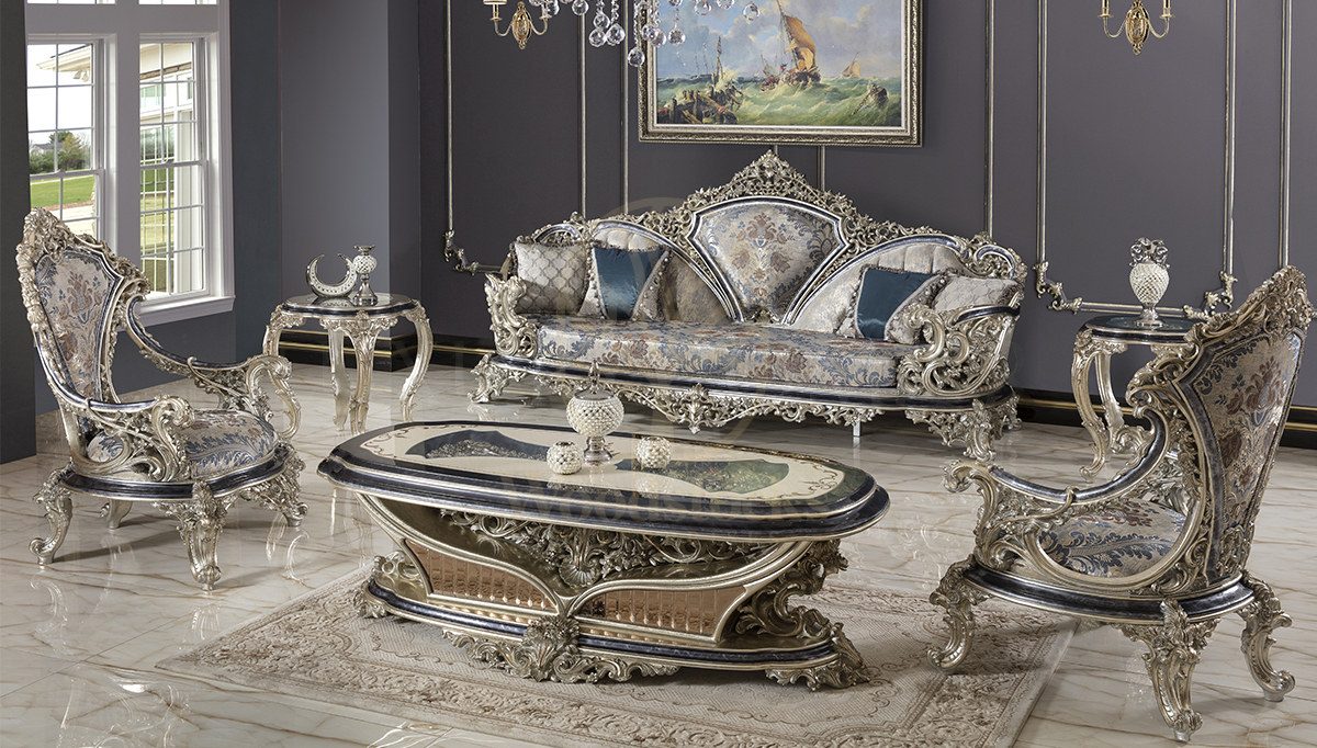 Royal Mercan Hand Carved Teak Sofa Set, Saharanpur, Sofa Set