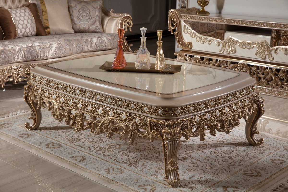 Teak Sovereign Light Brown and Gold Center Table, Center Table