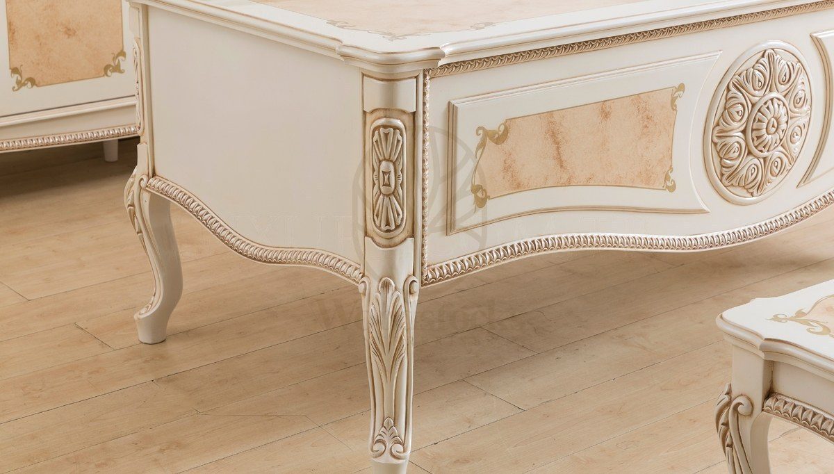 Royal Rozena Hand Carved Teak Office Table, Saharanpur, view 3