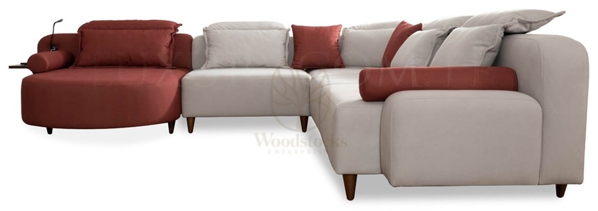 Luxury Fidelya Handcrafted Teak L-Shape Sofa, Saharanpur, view 9